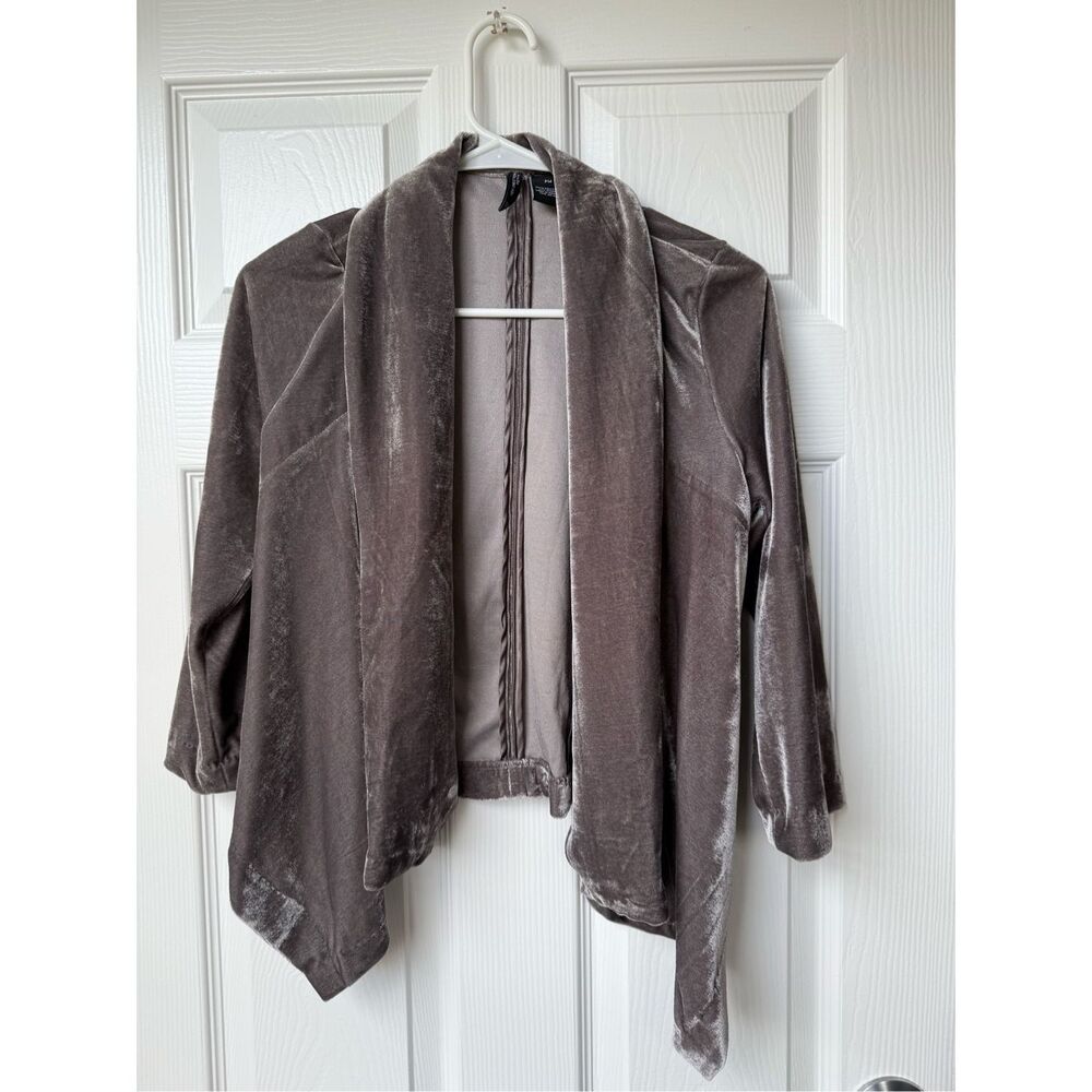 New Directions Sweater PM Women's Gray Velvet Soft Holiday Winter